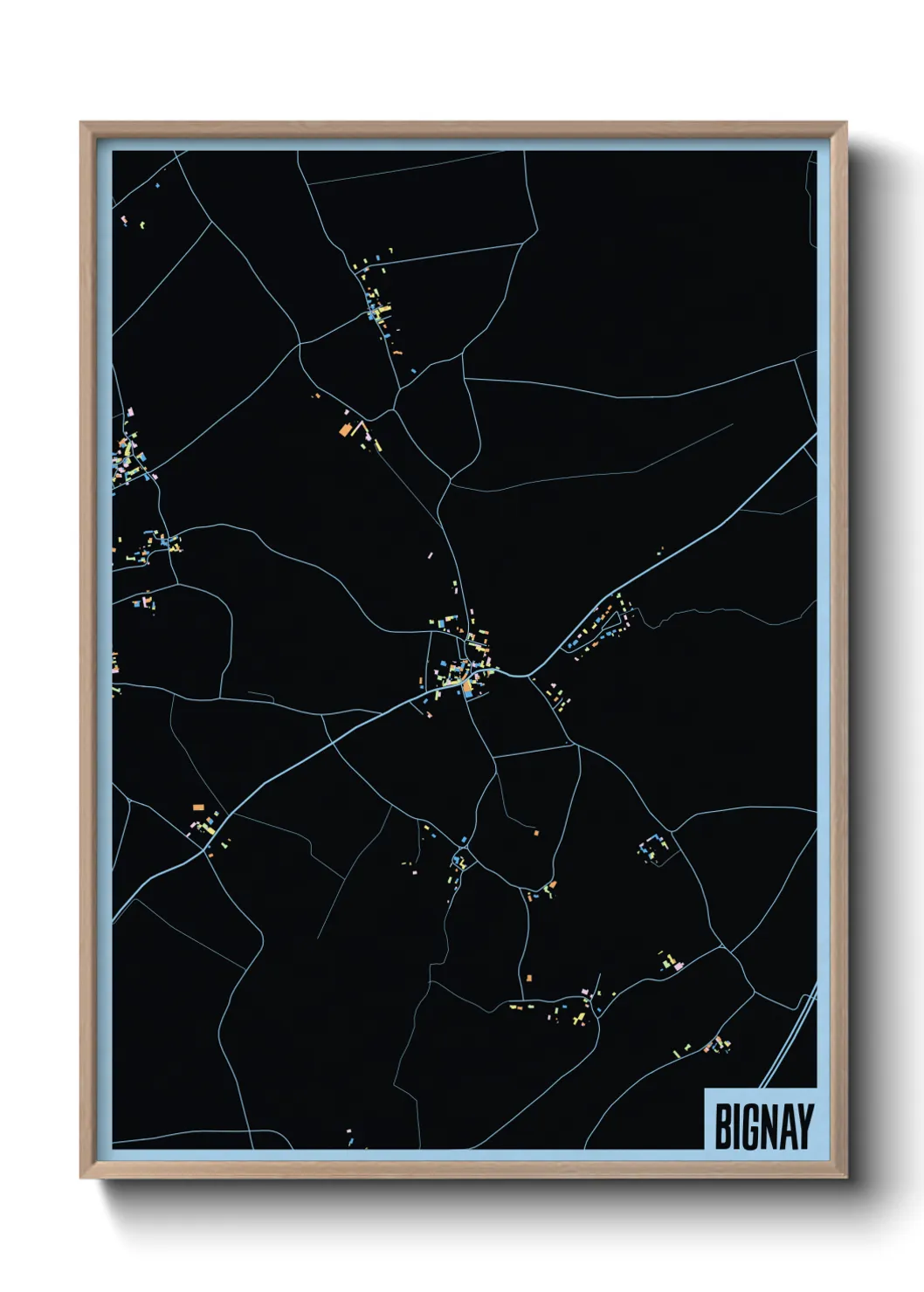 Une affiche de carte sur Bignay