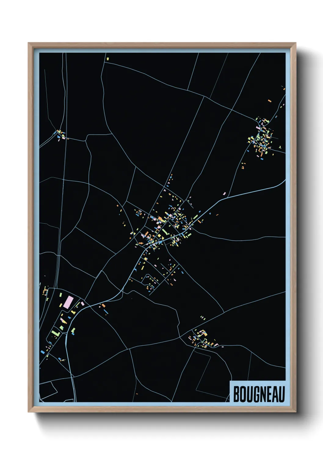 Une affiche de carte sur Bougneau