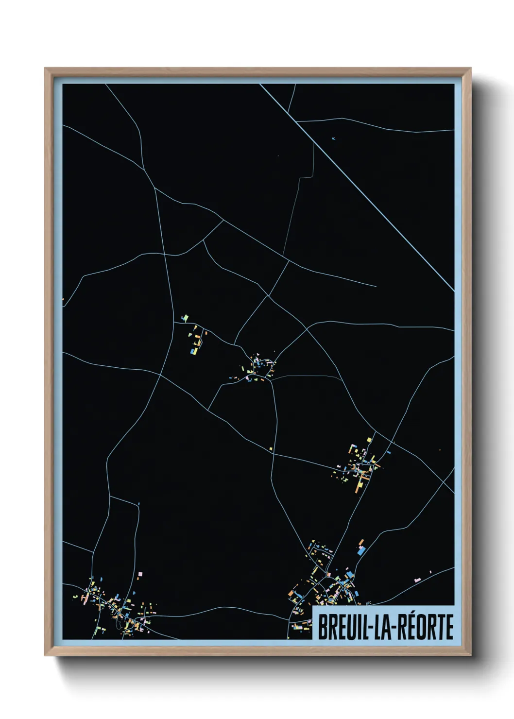 Une affiche de carte sur Breuil-la-Réorte