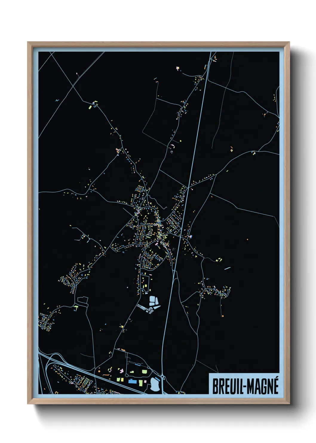 Une affiche de carte sur Breuil-Magné