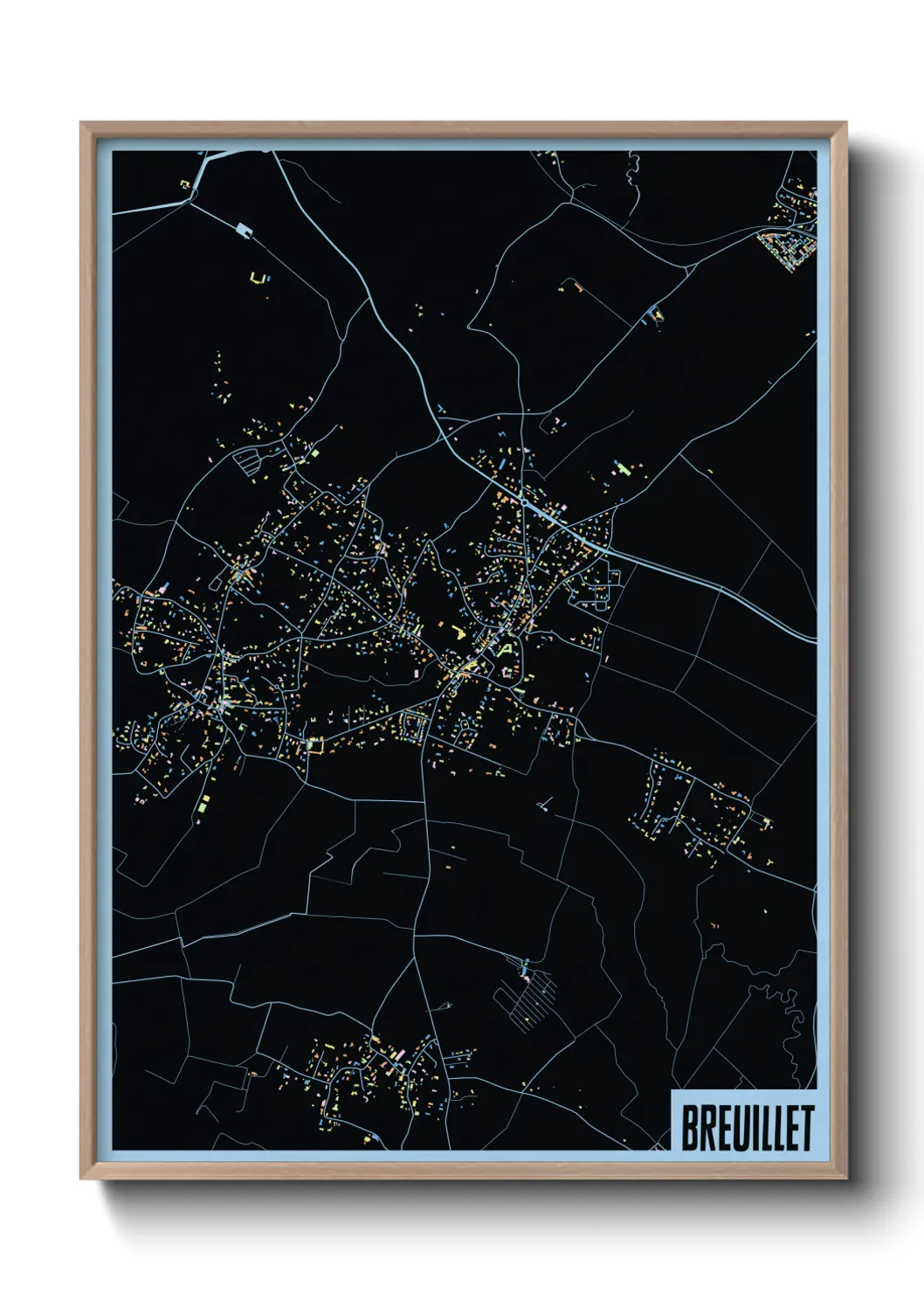 Une affiche de carte sur Breuillet