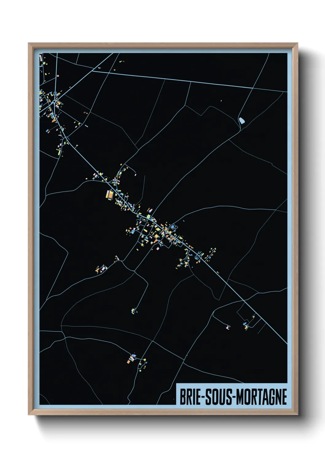 Une affiche de carte sur Brie-sous-Mortagne