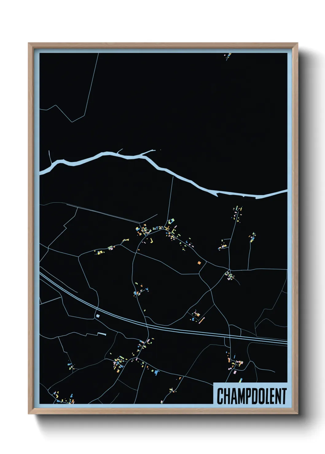 Une affiche de carte sur Champdolent