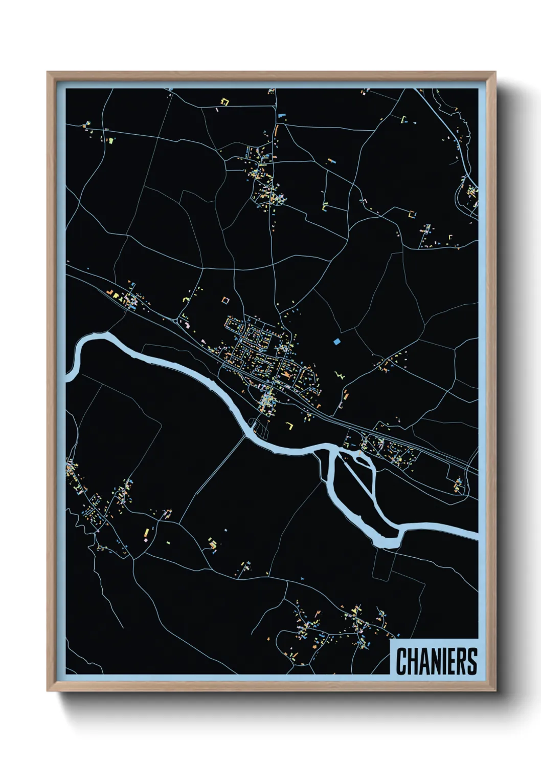 Une affiche de carte sur Chaniers