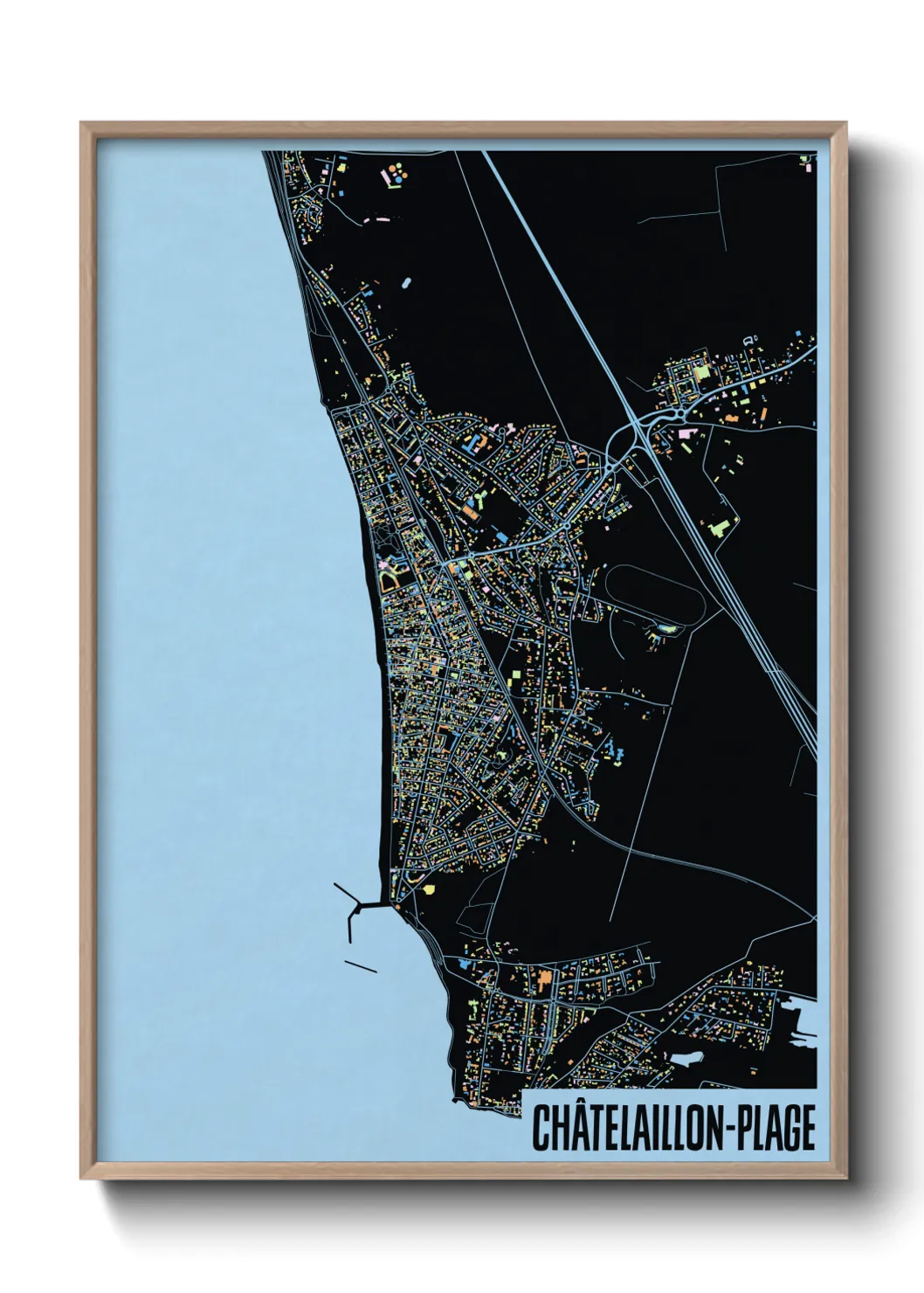 Une affiche de carte sur Châtelaillon-Plage