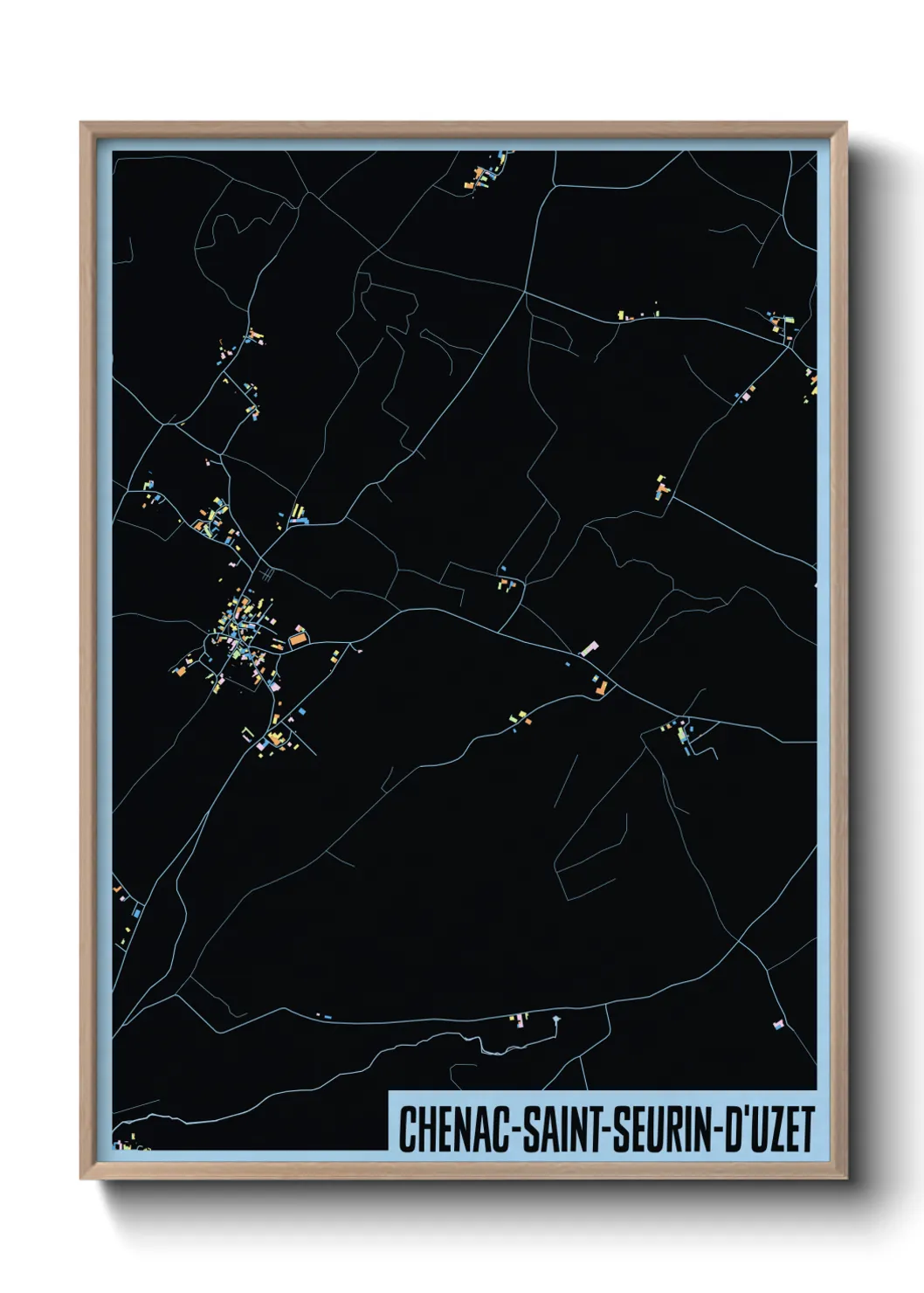 Une affiche de carte sur Chenac-Saint-Seurin-d'Uzet