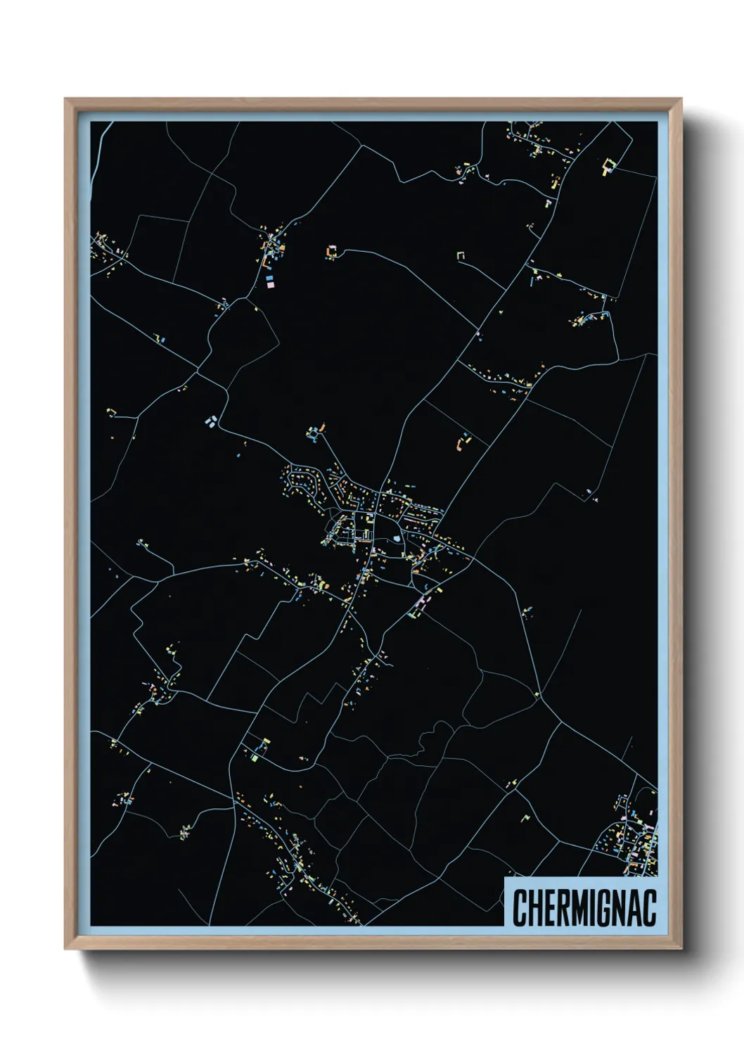 Une affiche de carte sur Chermignac