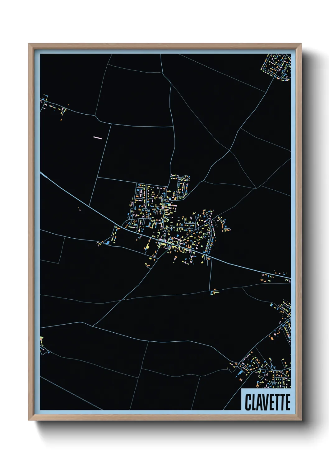 Une affiche de carte sur Clavette