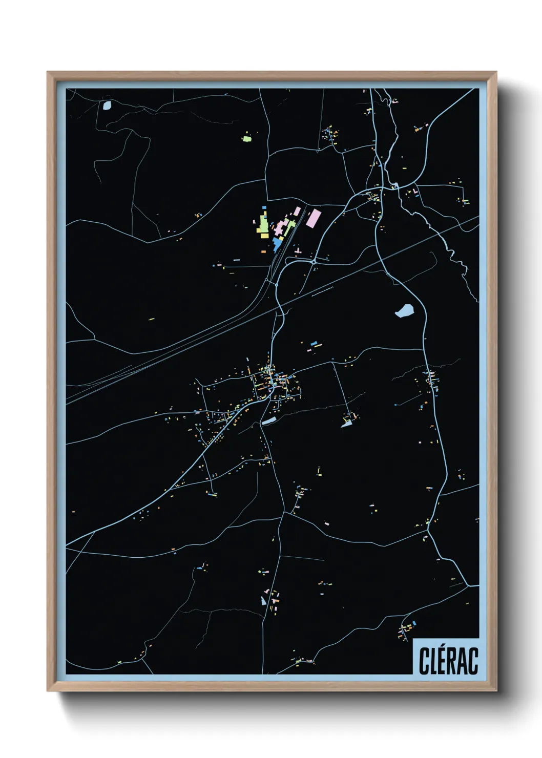 Une affiche de carte sur Clérac