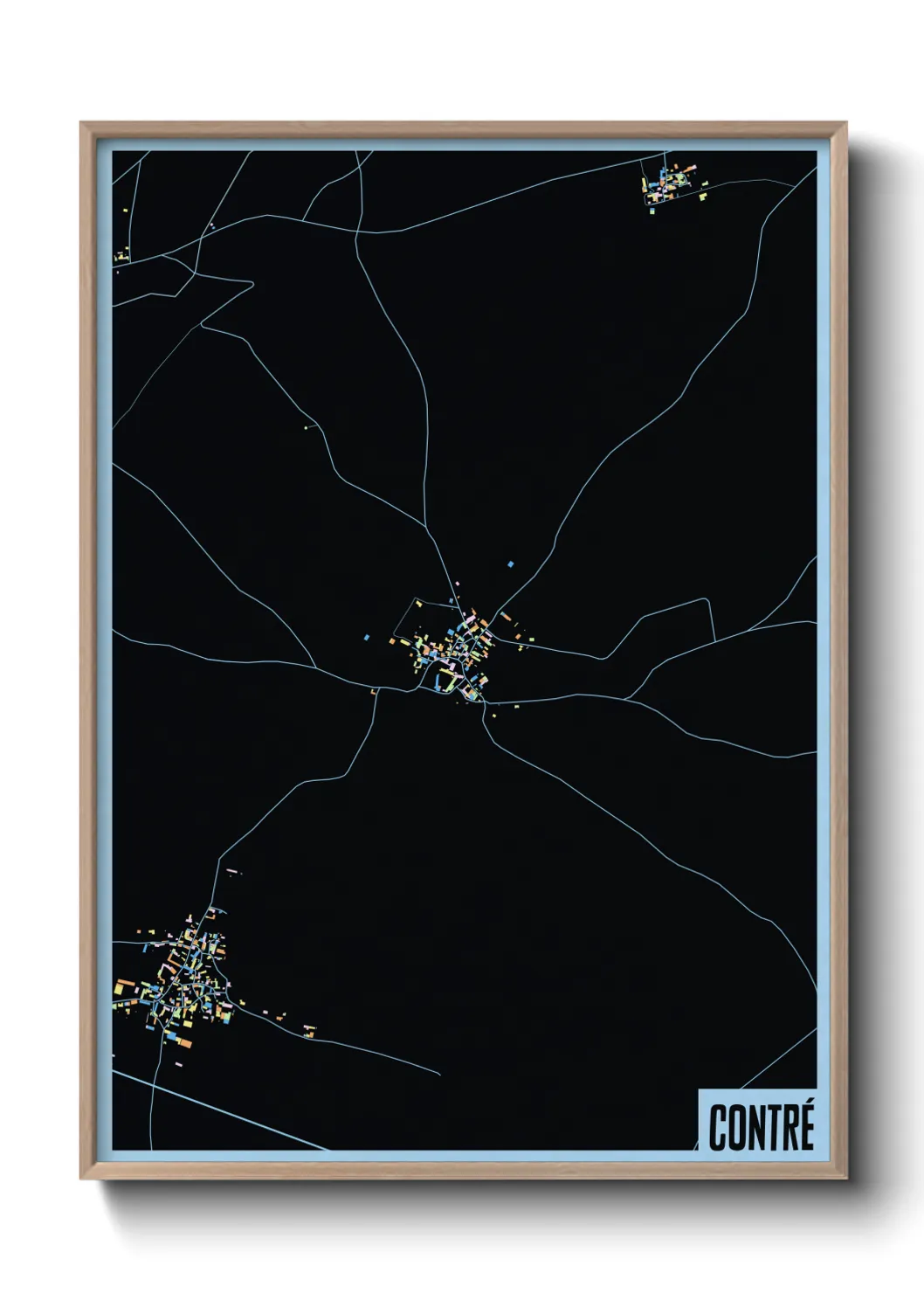 Une affiche de carte sur Contré