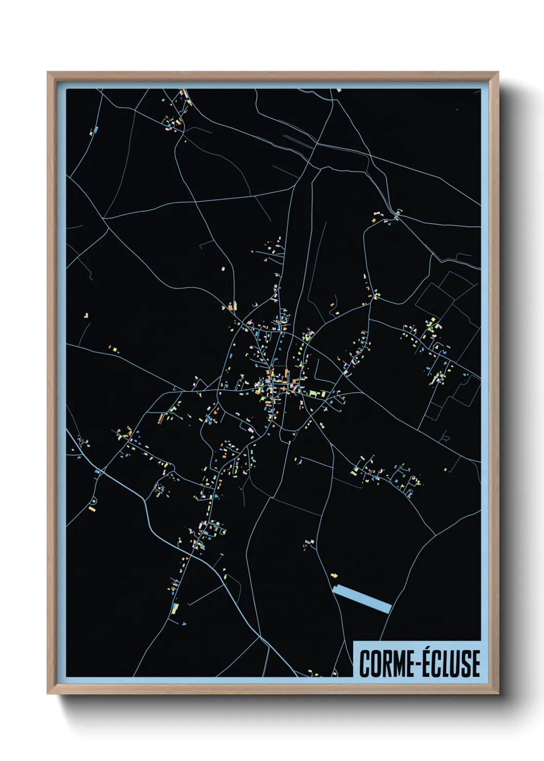 Une affiche de carte sur Corme-Écluse