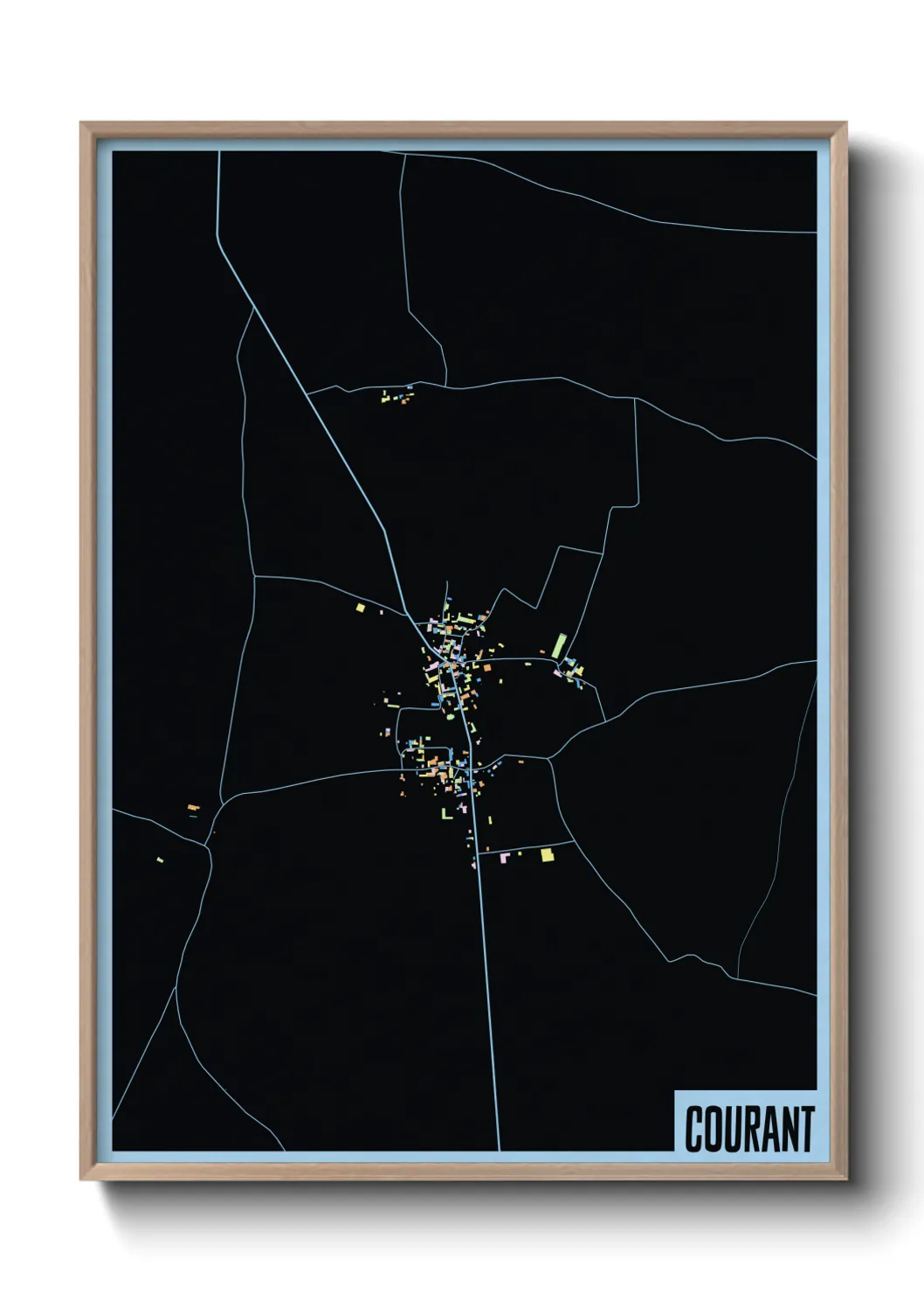 Une affiche de carte sur Courant