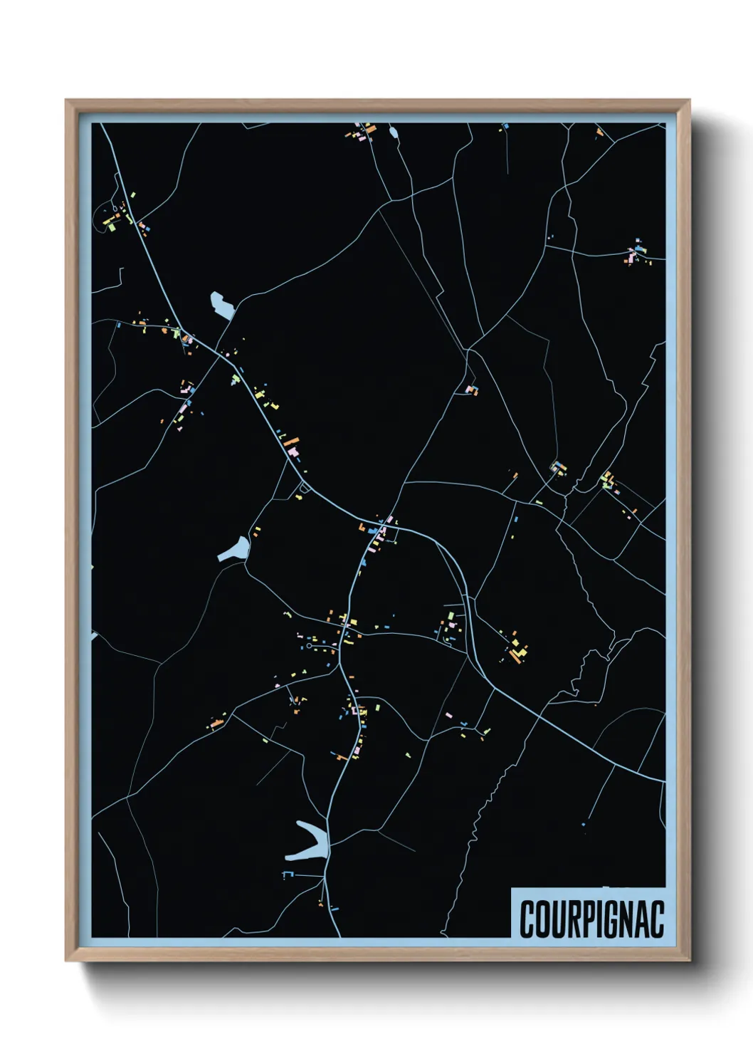 Une affiche de carte sur Courpignac