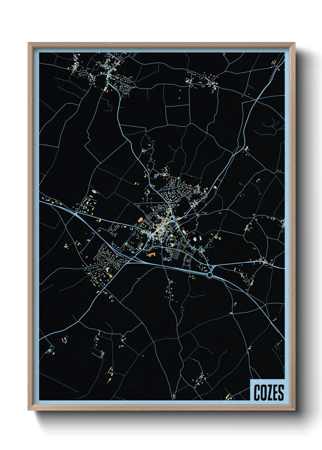 Une affiche de carte sur Cozes