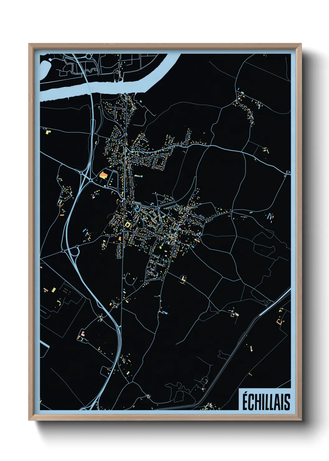 Une affiche de carte sur Échillais