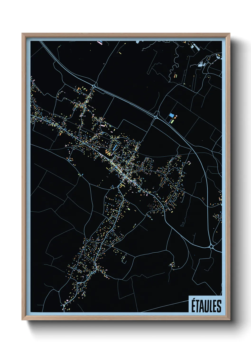 Une affiche de carte sur Étaules