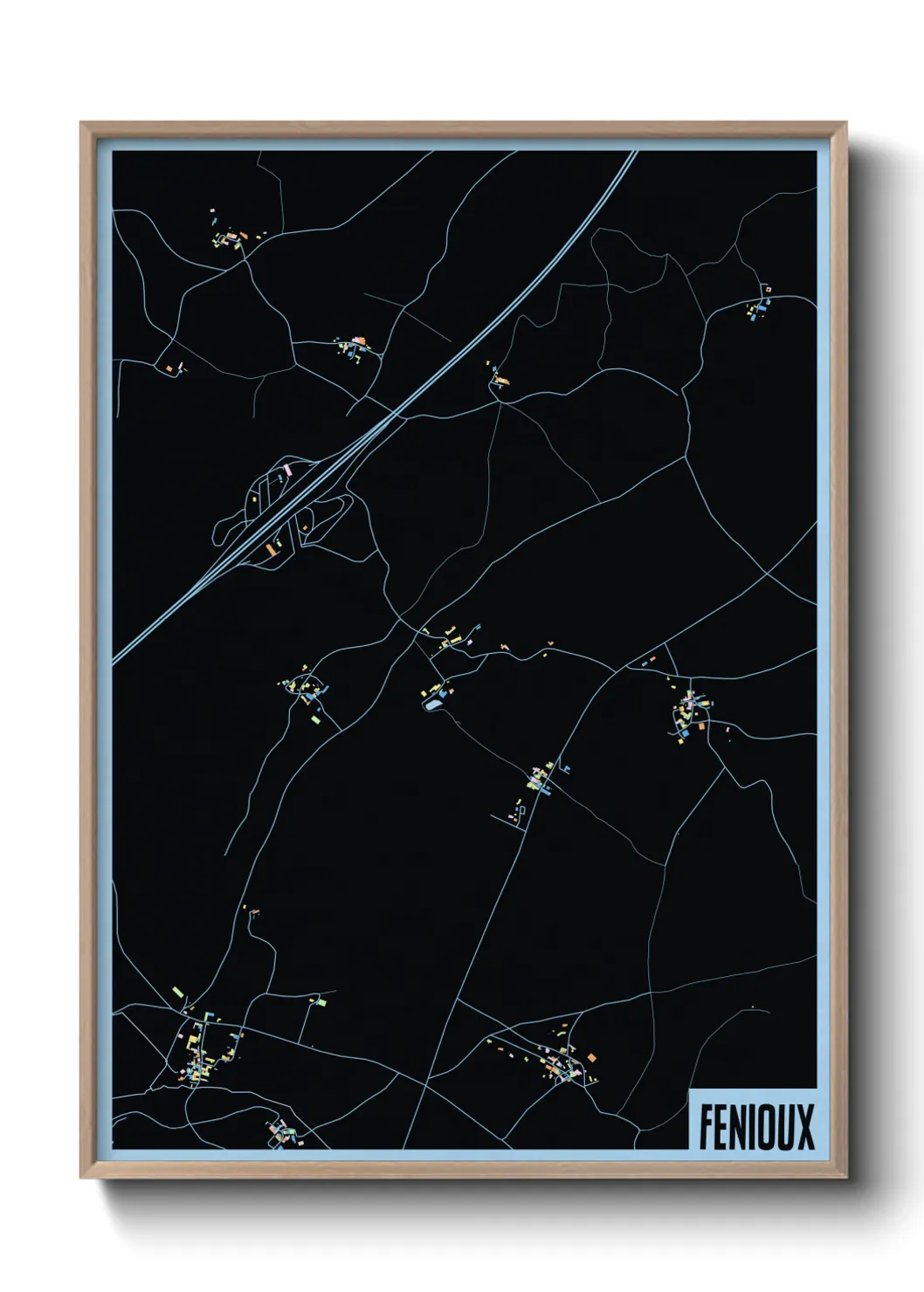 Une affiche de carte sur Fenioux