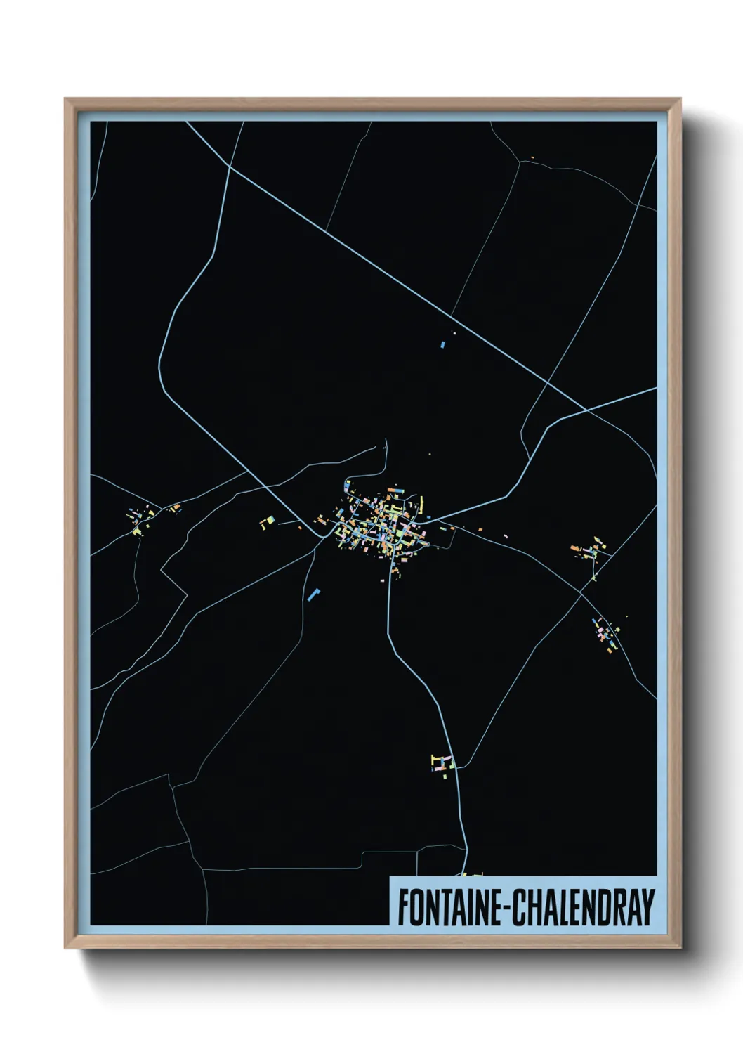 Une affiche de carte sur Fontaine-Chalendray