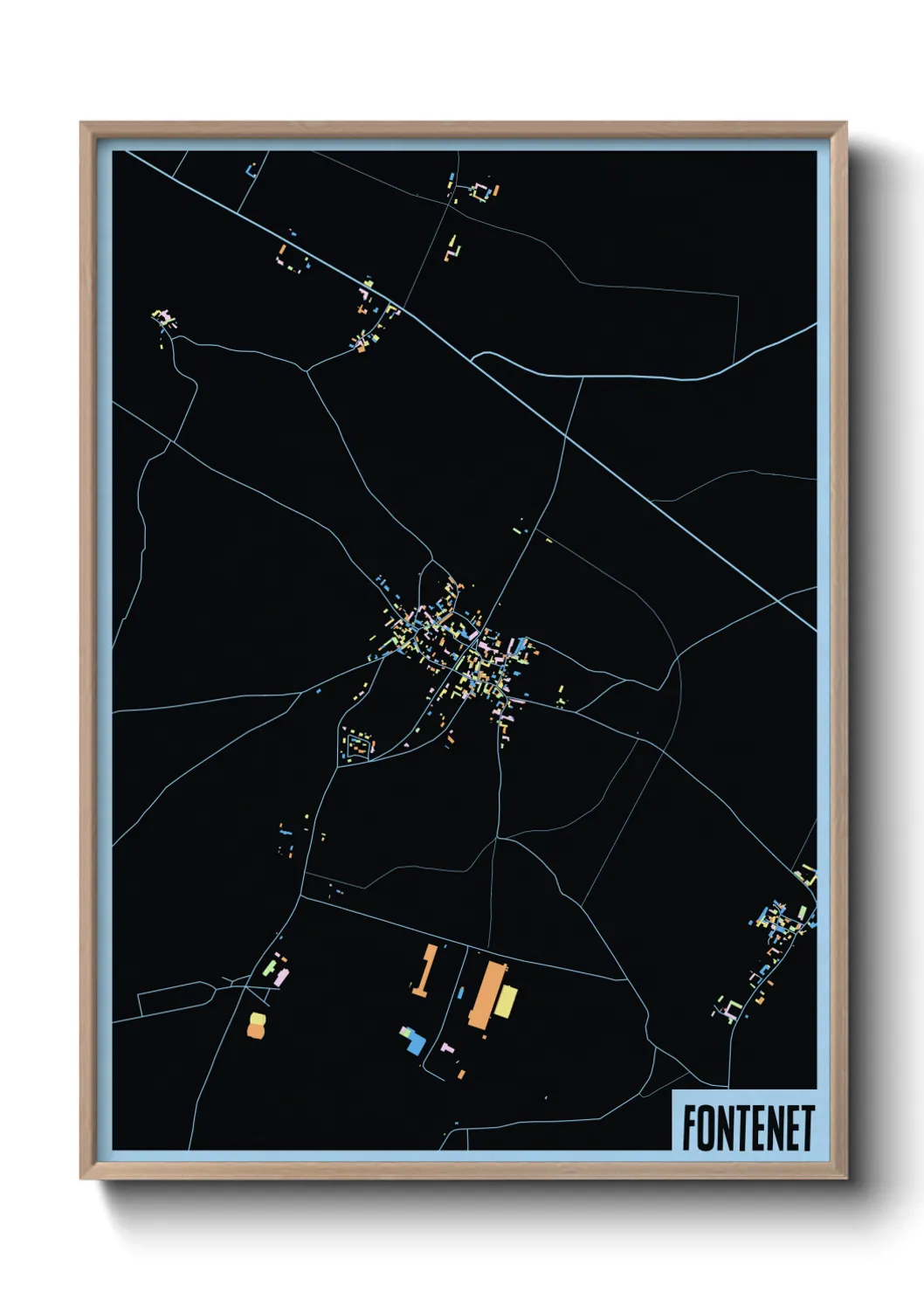 Une affiche de carte sur Fontenet