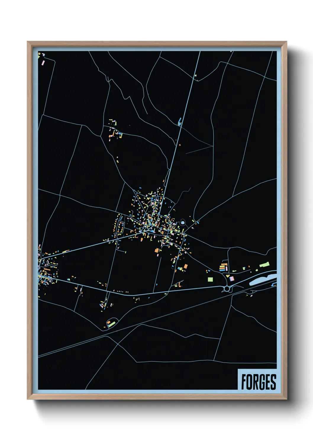 Une affiche de carte sur Forges