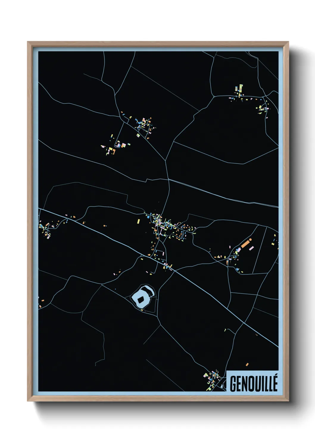 Une affiche de carte sur Genouillé