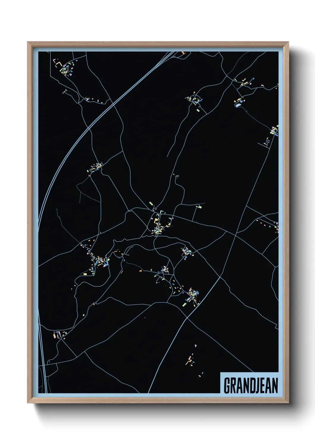 Une affiche de carte sur Grandjean