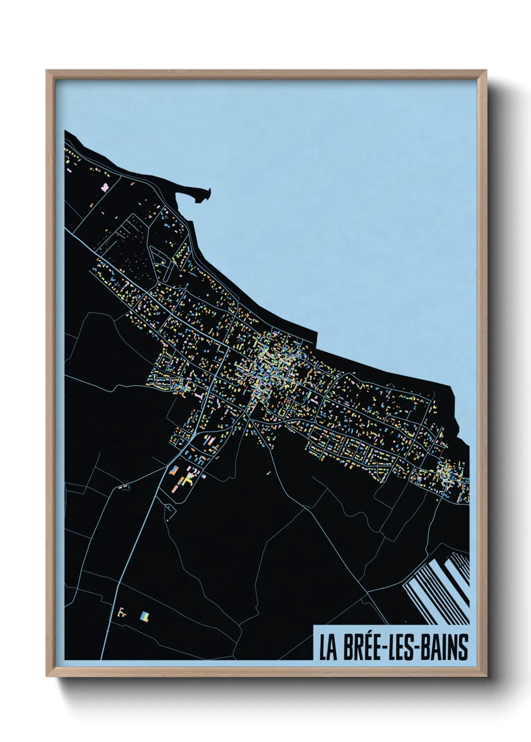 Une affiche de carte sur La Brée-les-Bains