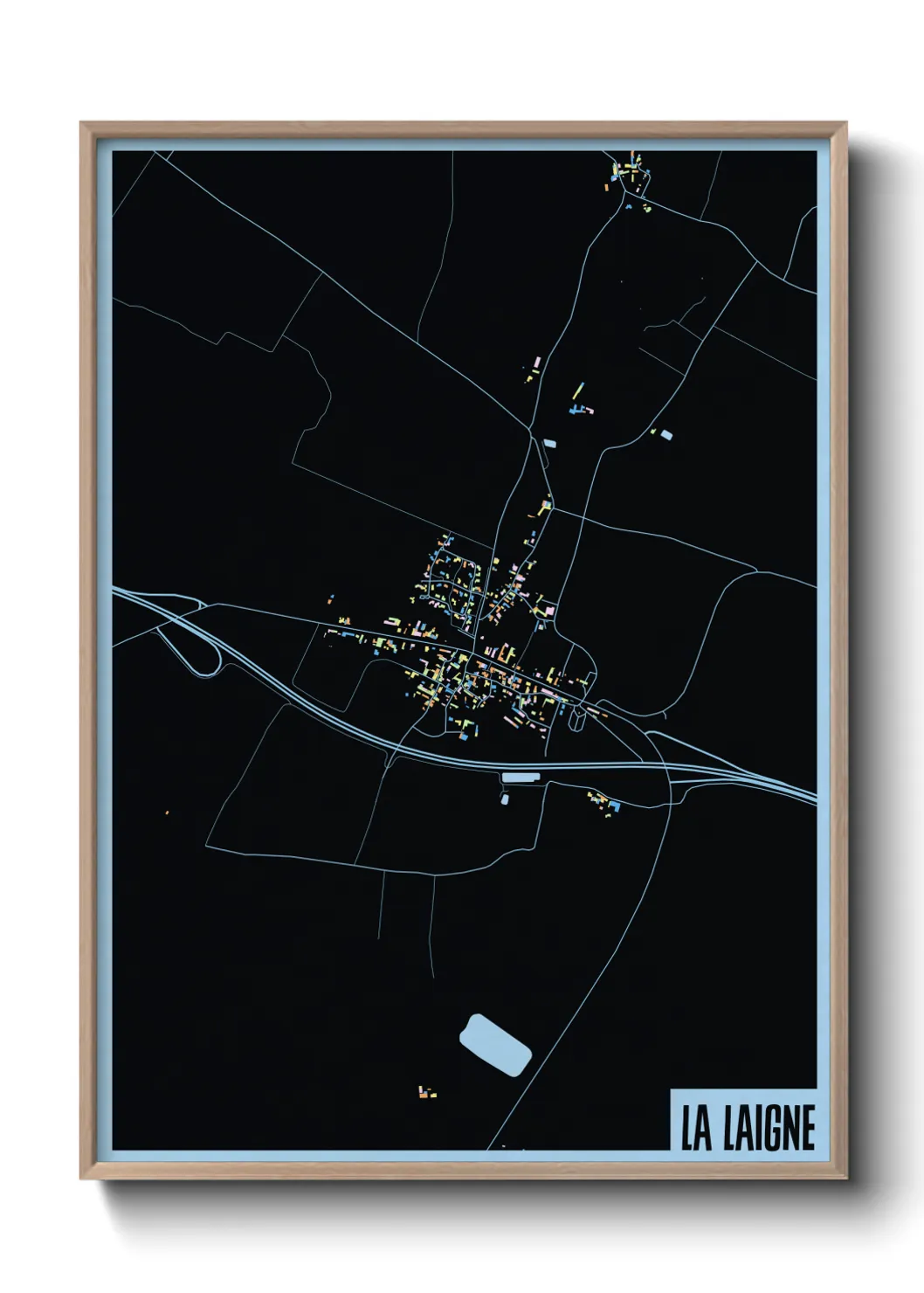 Une affiche de carte sur La Laigne