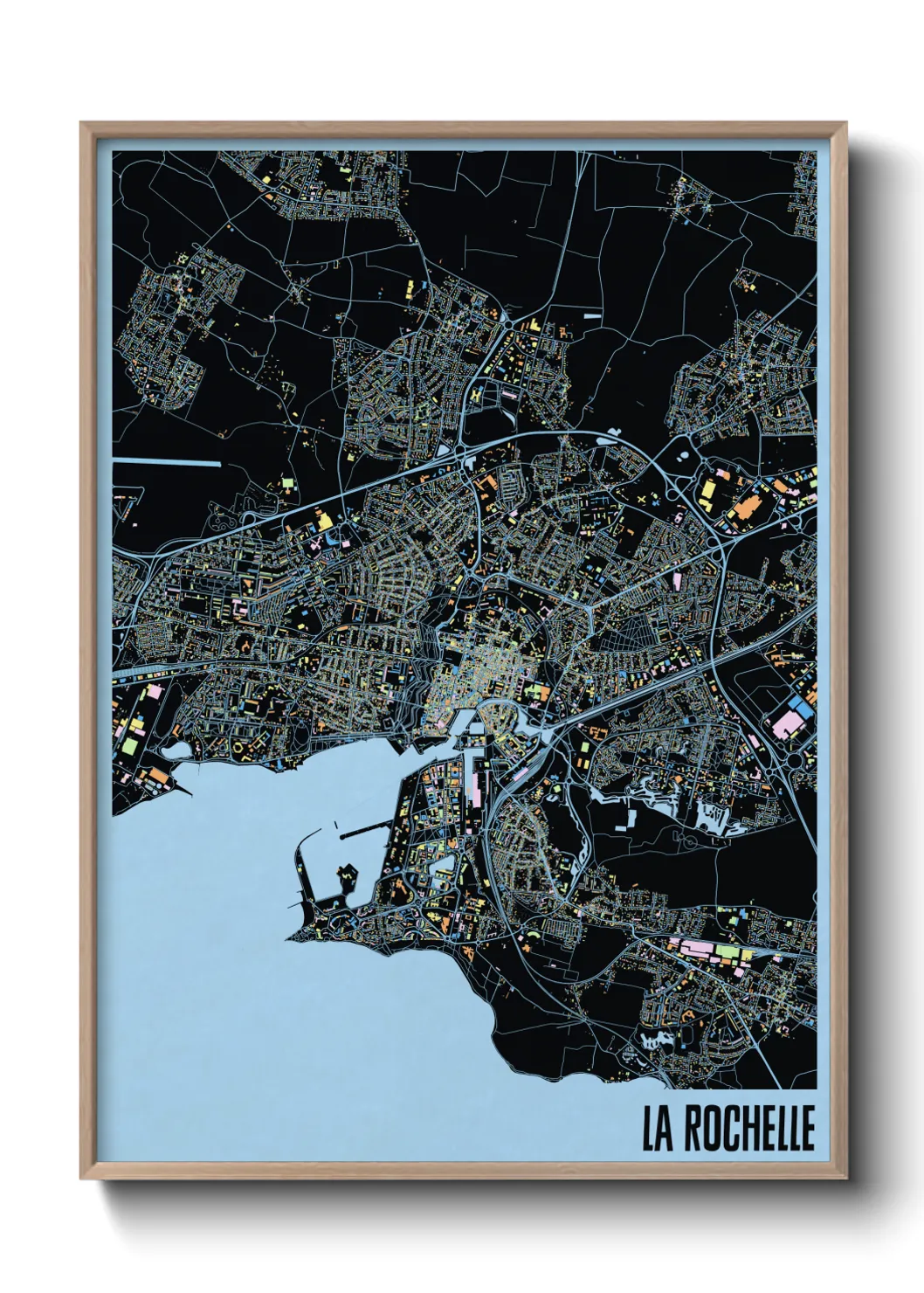 Une affiche de carte sur La Rochelle