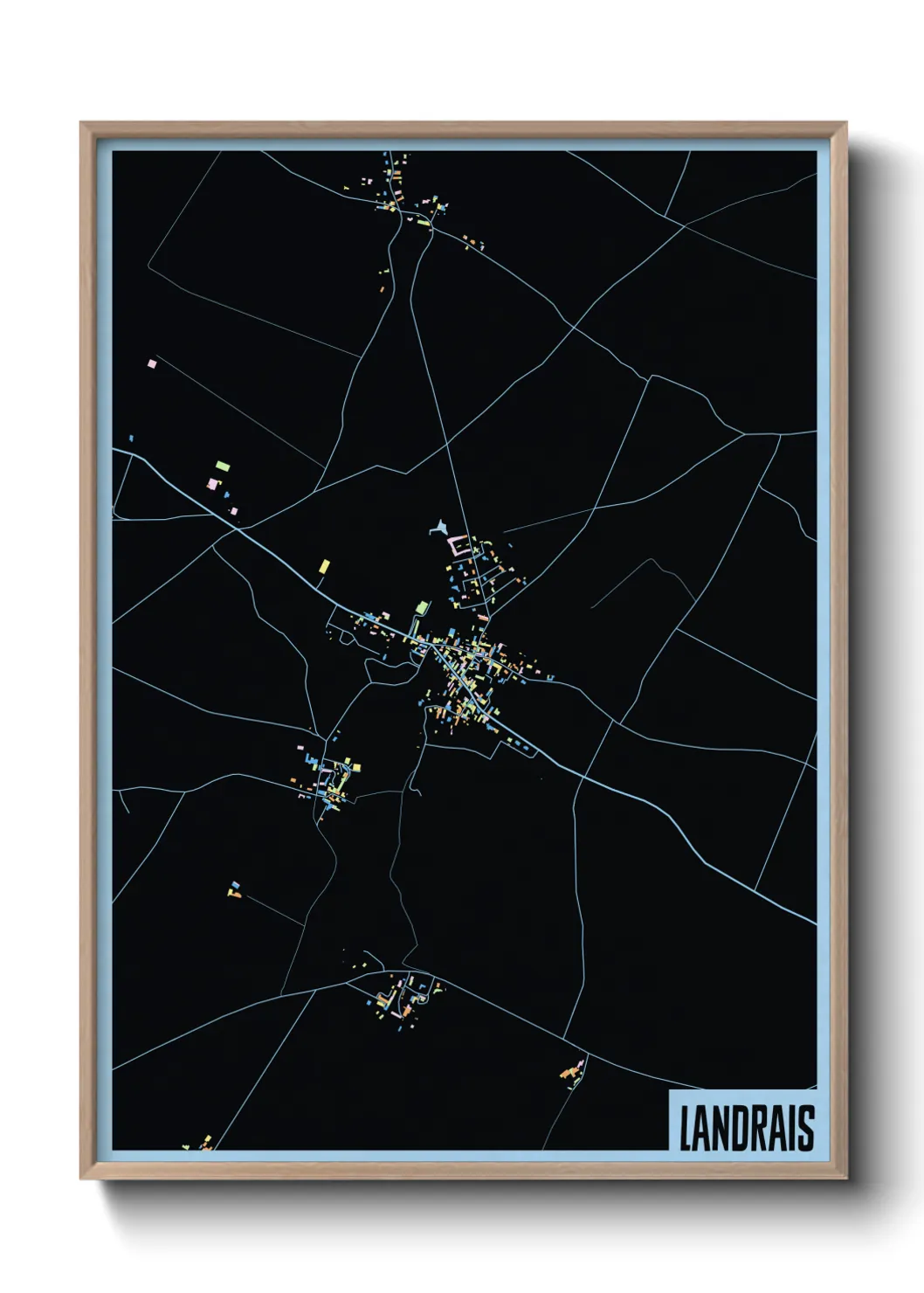 Une affiche de carte sur Landrais