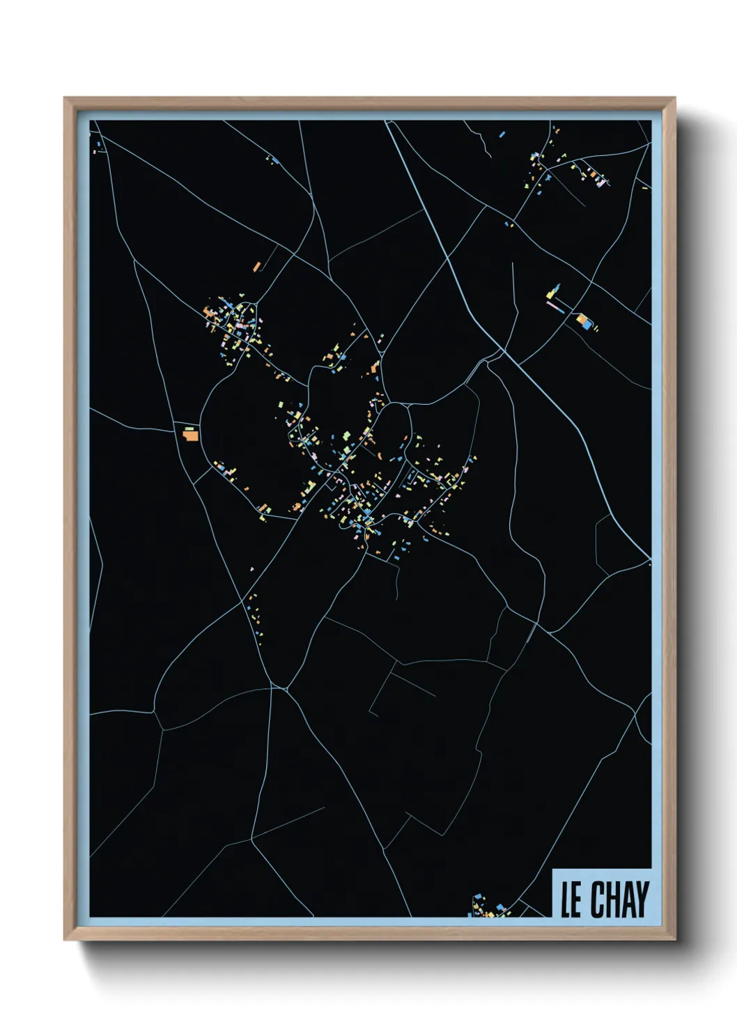 Une affiche de carte sur Le Chay