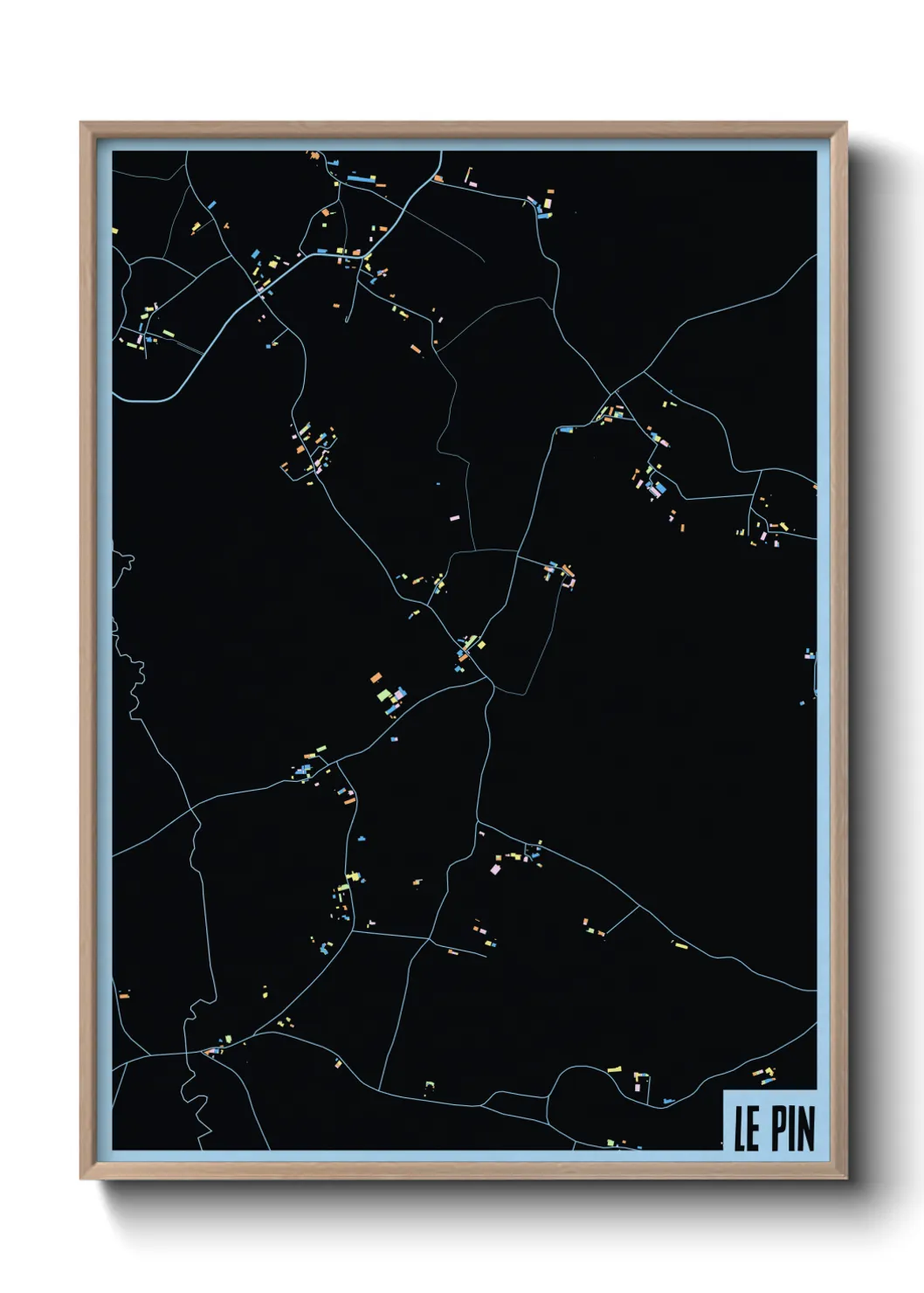 Une affiche de carte sur Le Pin