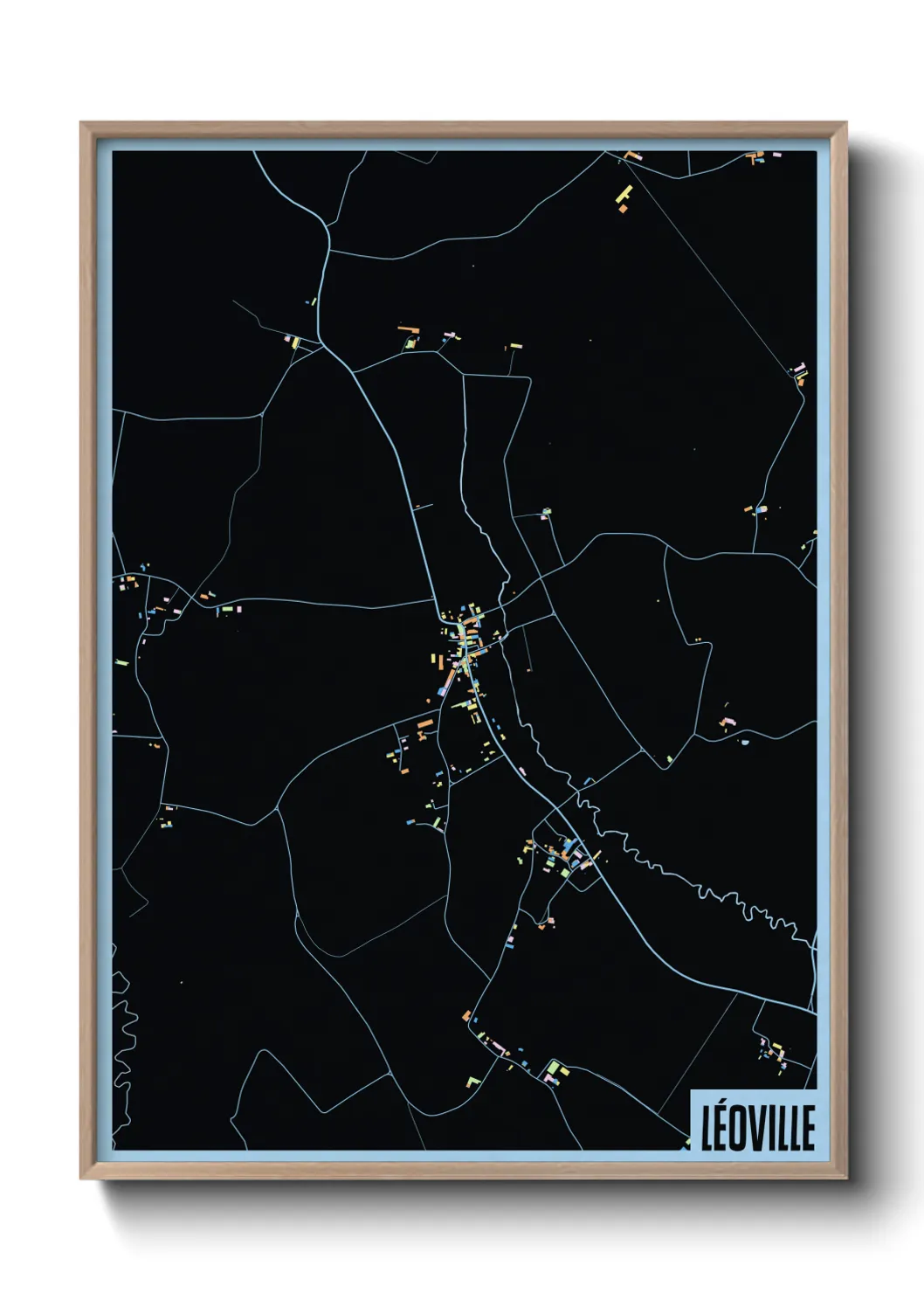 Une affiche de carte sur Léoville