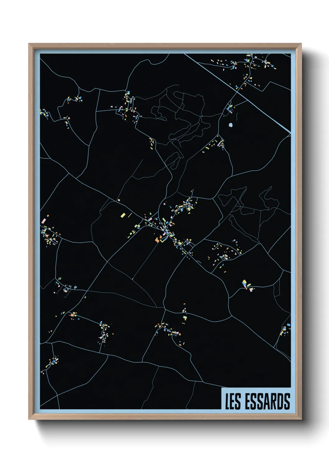 Une affiche de carte sur Les Essards