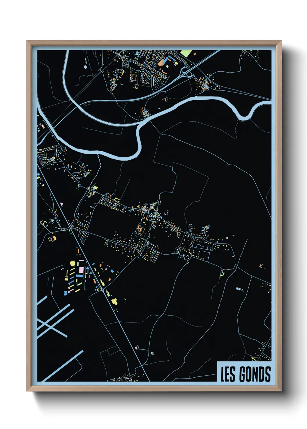 Une affiche de carte sur Les Gonds