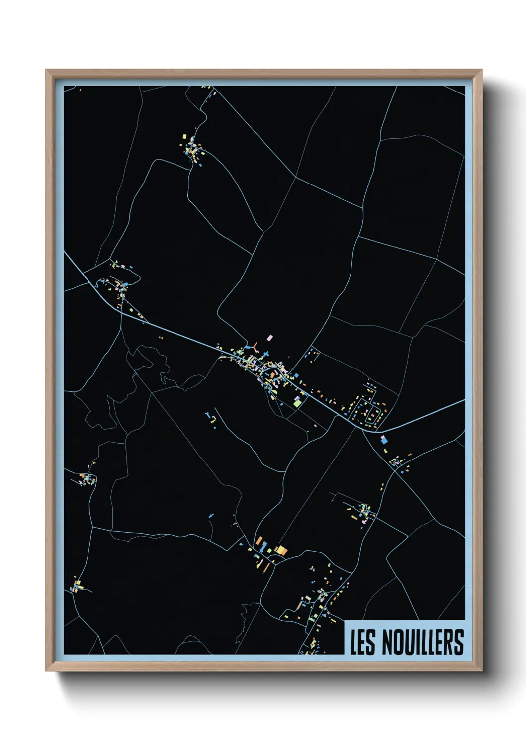 Une affiche de carte sur Les Nouillers