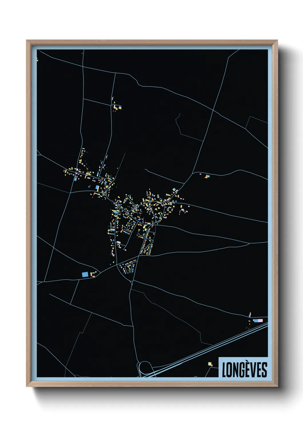 Une affiche de carte sur Longèves