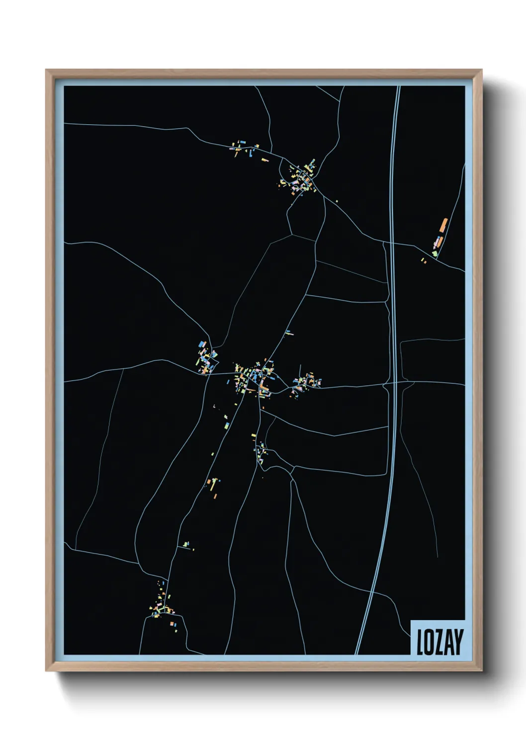 Une affiche de carte sur Lozay