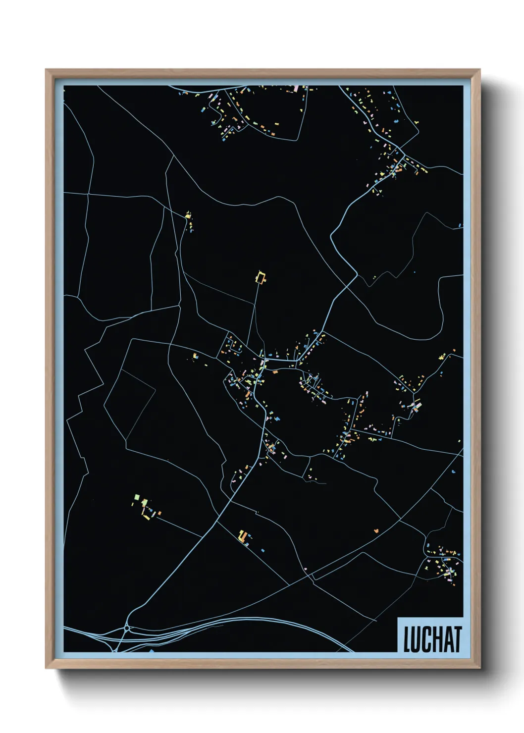 Une affiche de carte sur Luchat