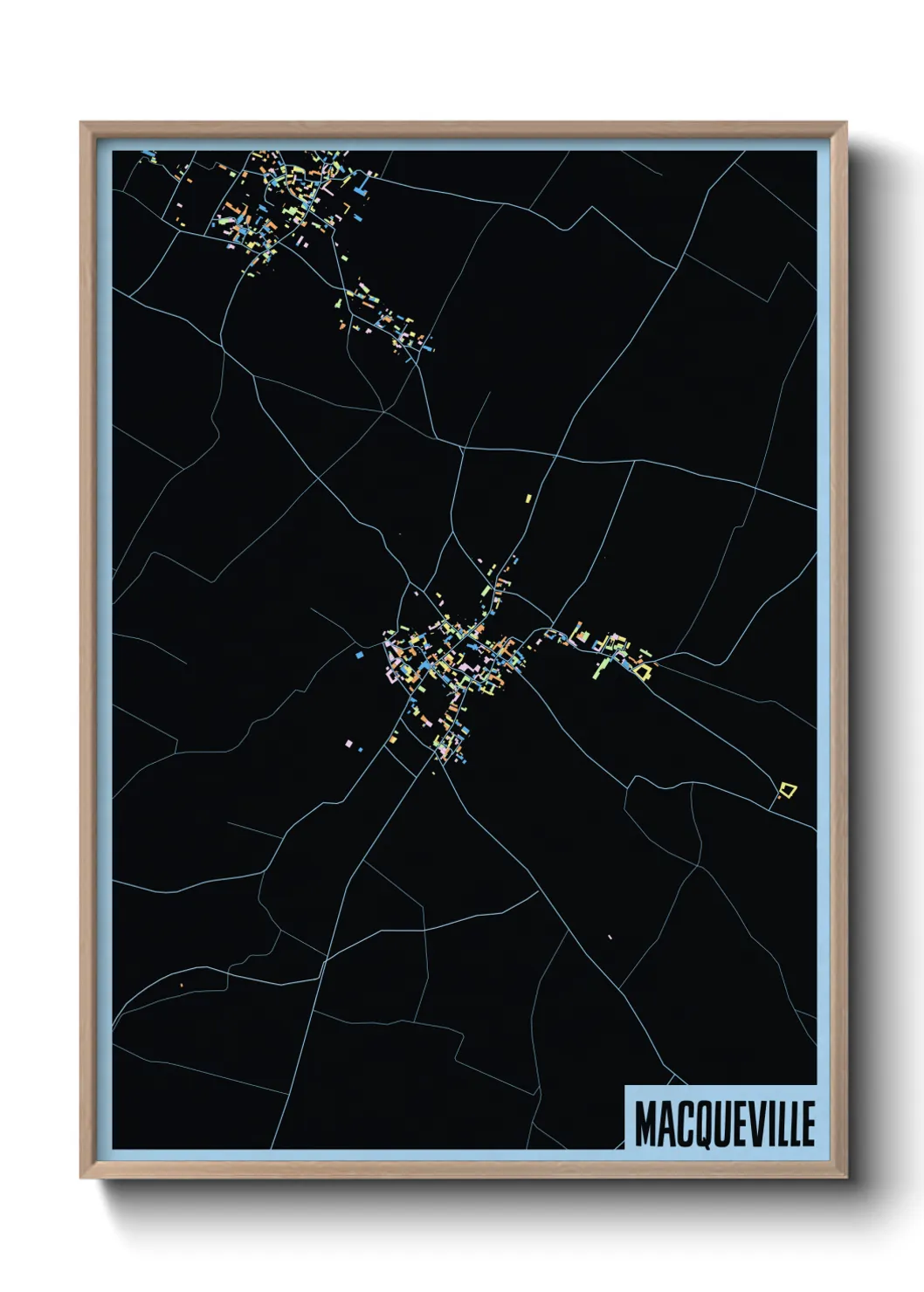 Une affiche de carte sur Macqueville