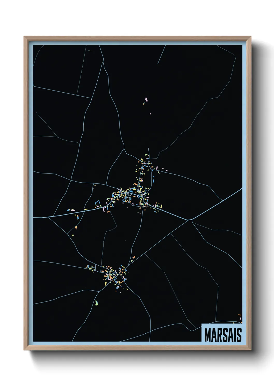 Une affiche de carte sur Marsais