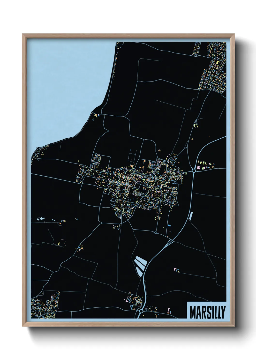 Une affiche de carte sur Marsilly