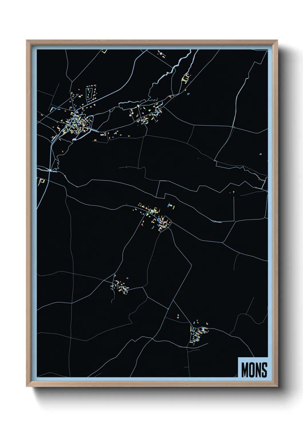 Une affiche de carte sur Mons