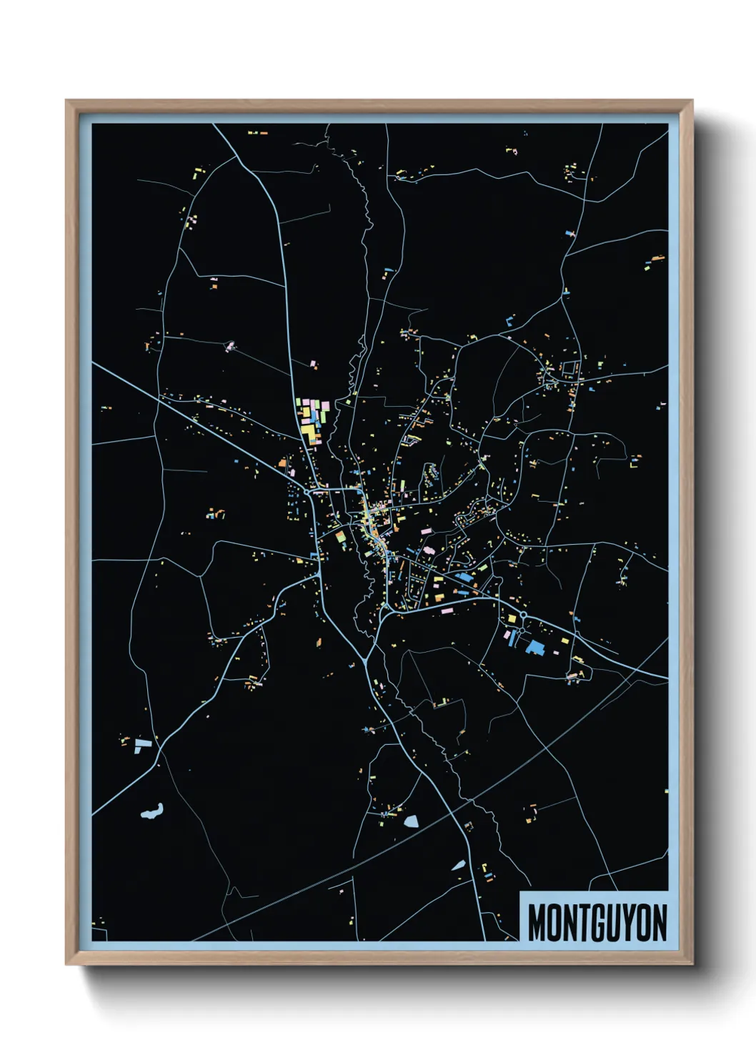Une affiche de carte sur Montguyon