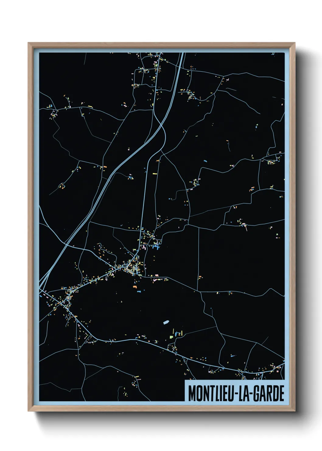 Une affiche de carte sur Montlieu-la-Garde