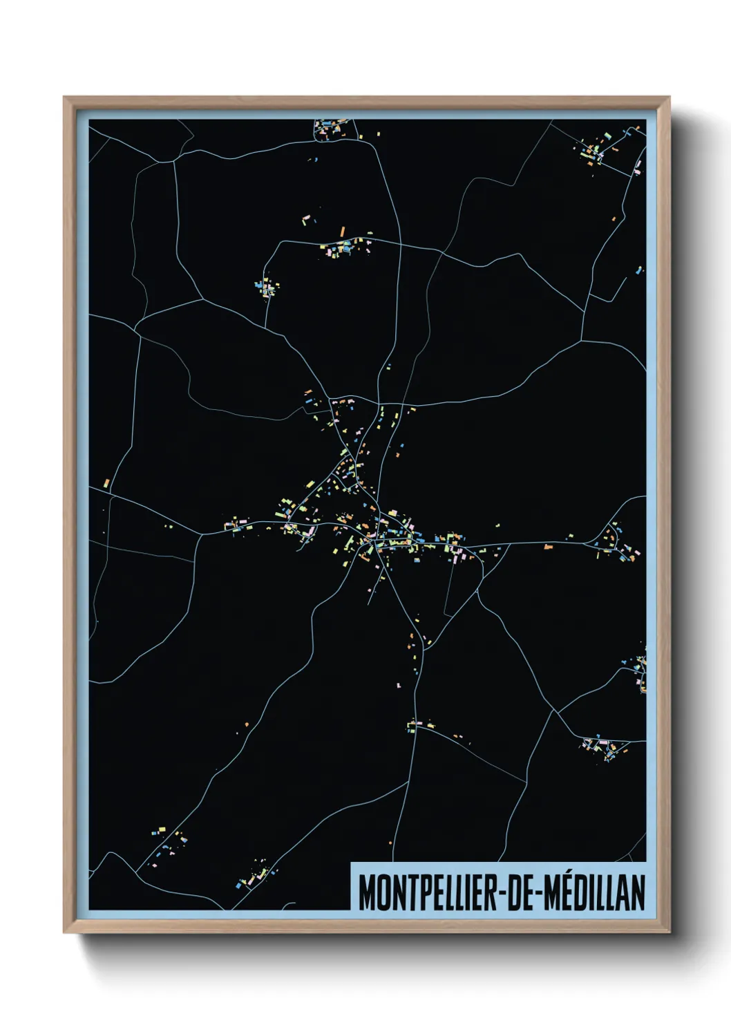 Une affiche de carte sur Montpellier-de-Médillan