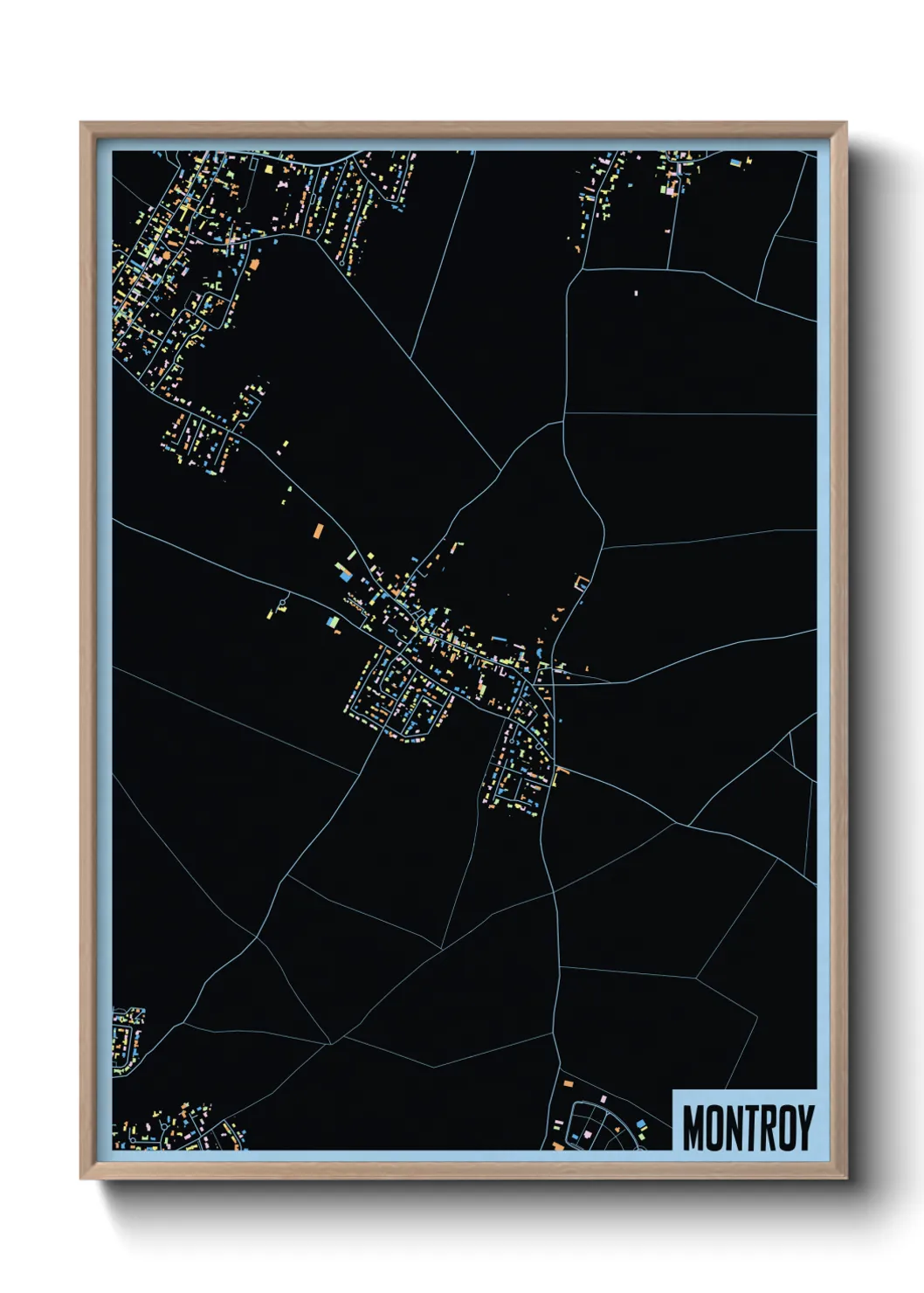 Une affiche de carte sur Montroy