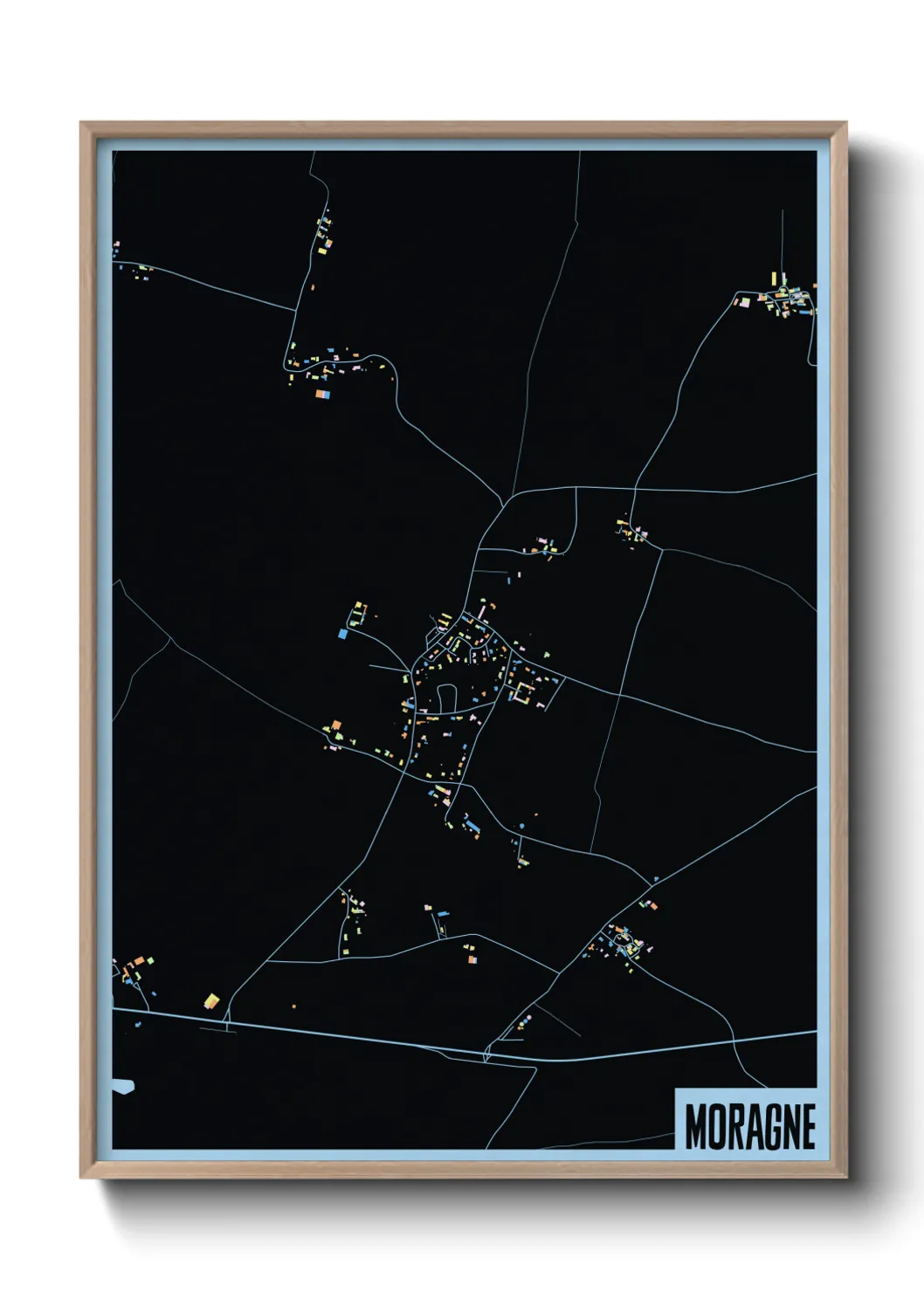 Une affiche de carte sur Moragne