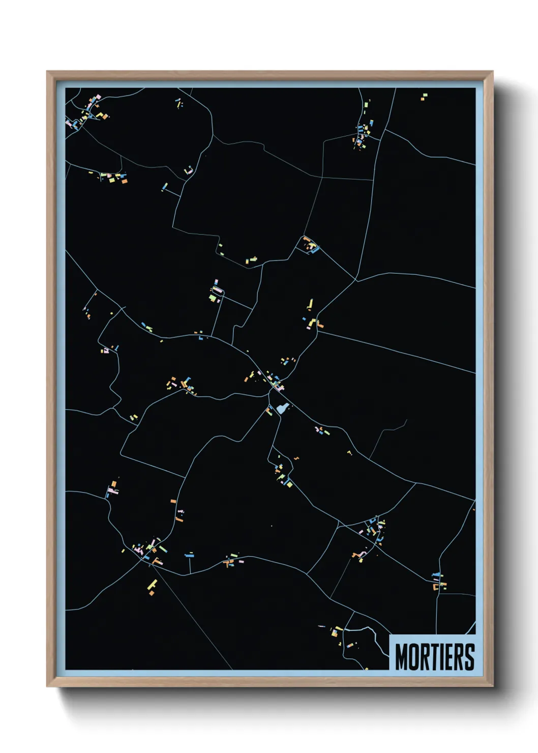 Une affiche de carte sur Mortiers