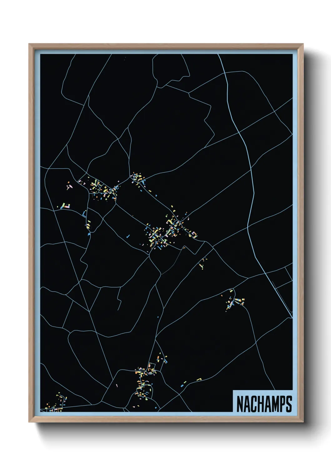 Une affiche de carte sur Nachamps